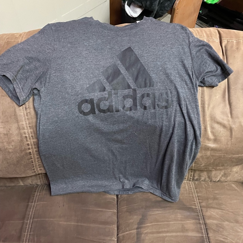 Grey and Black Adidas T-Shirt
